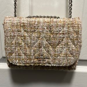 kate spade Mini Emelyn Pink Quilted Tweed Crossbody Purse